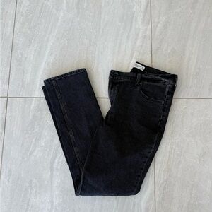 Abercrombie High-Rise Black Straight-Leg Jeans